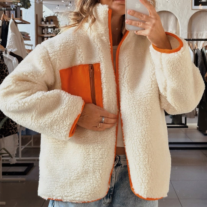 Damen Fleecejacke mit hohem Kragen und praktischem Reißverschluss R&B