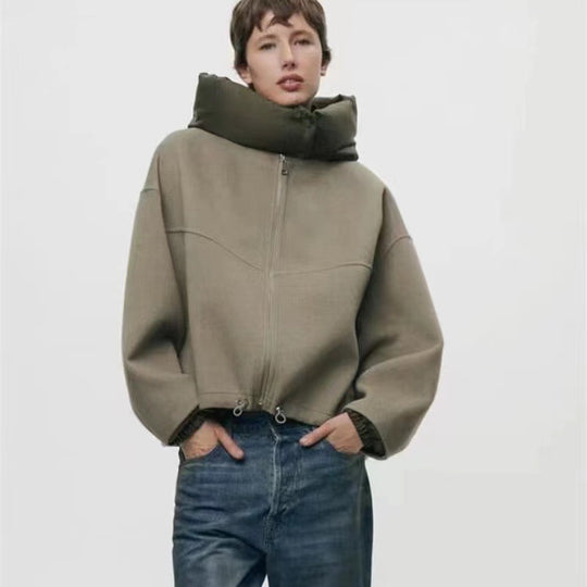Damen Oversized Sweatjacke mit voluminösen Ärmeln und bequemen Taschen R&B