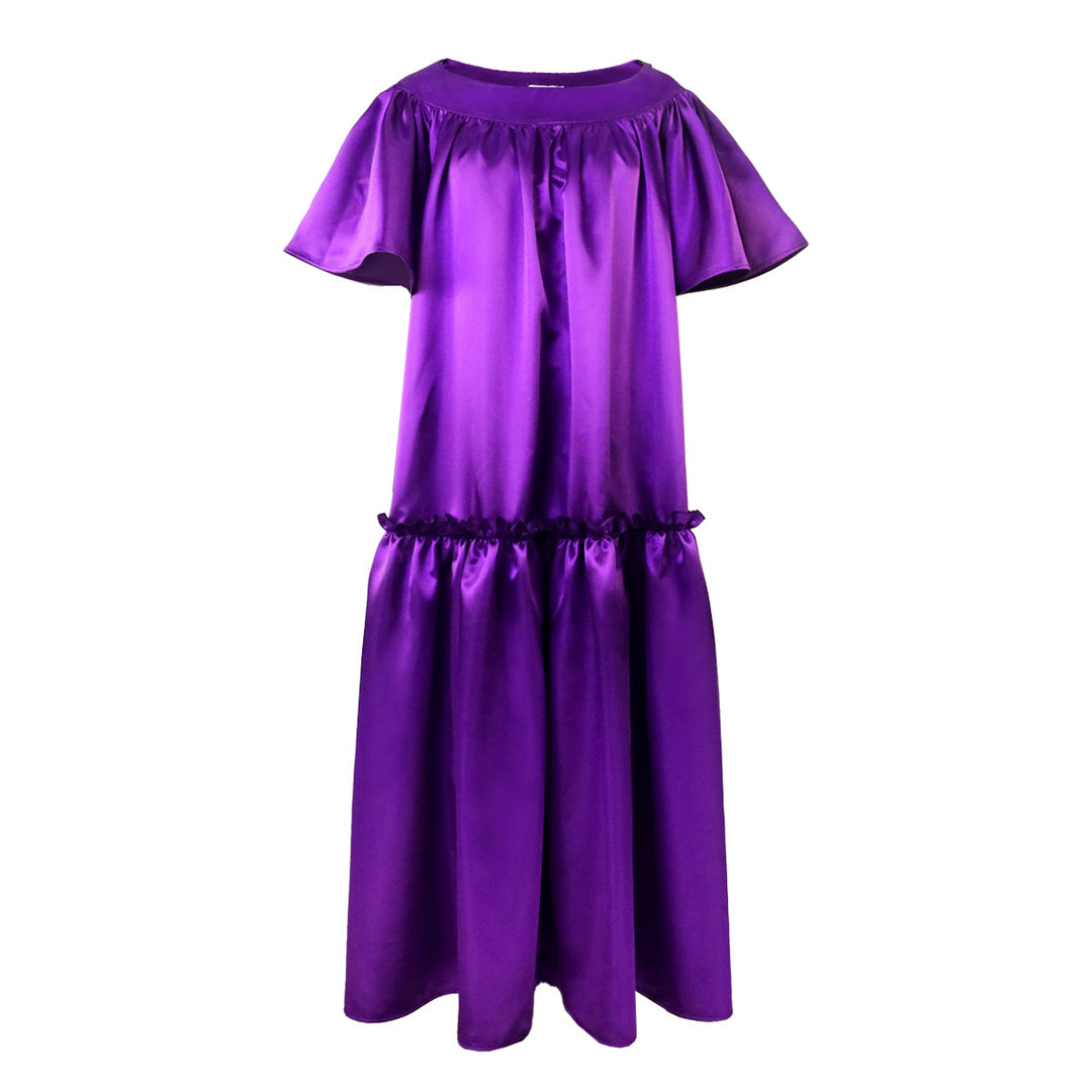 Damen Fließendes Maxikleid mit voluminösen Ärmeln R&B