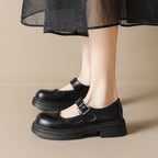 Damen modische Mary-Jane Schuhe mit dekorativem Schnallenverschluss