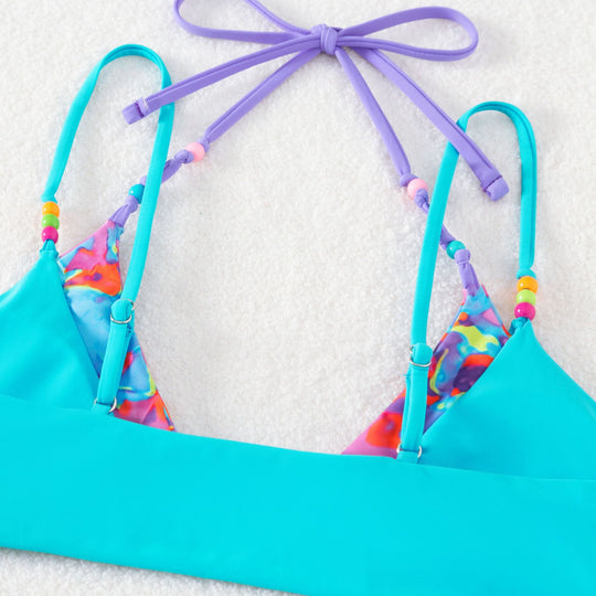 Damen verspielter Bikini mit buntem Floral-Design R&B