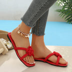 Damen modische Flip-Flops mit floralen Knoten-Details R&B