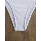 Damen Bandeau-Bikini mit floralem Detail und hochgeschnittenem Höschen R&B