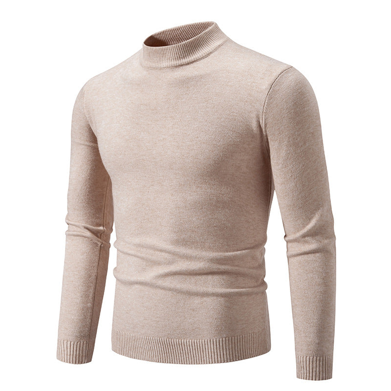 Herren Feinstrickpullover mit hohem Kragen und elastischen Bündchen R&B