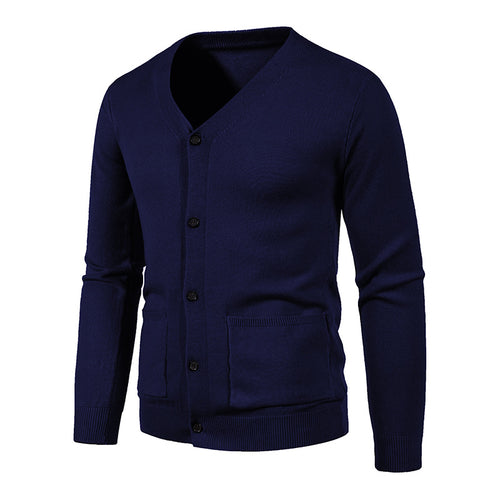 Herren Strickjacke mit V-Ausschnitt und praktischen Taschen R&B