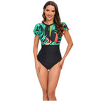 Damen Sportlicher Einteiler mit Rüschendetails und hohem Taillenbund R&B