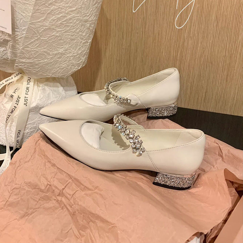 Damen elegante Mary Jane Pumps mit funkelnden Strassdetails R&B