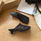Damen Elegante und atmungsaktive Riemensandalen mit geflochtener Oberflächenstruktur R&B