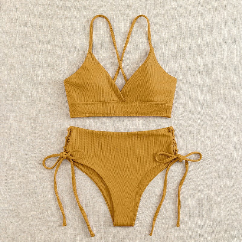 Damen Bikini-Set mit verstellbaren Trägern und raffinierten Schnürdetails R&B
