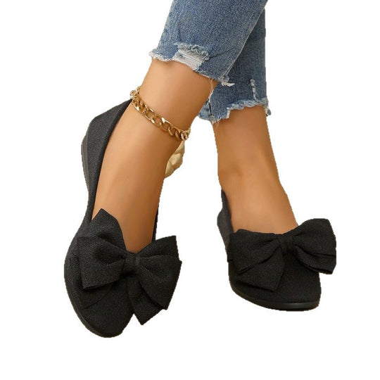 Damen elegante Ballerinas mit modischer Schleifen-Applikation R&B