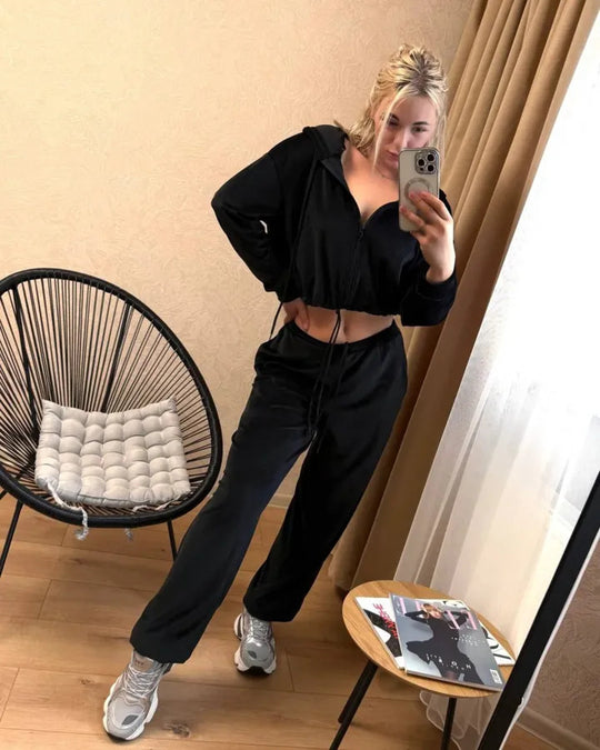 Damen Luxuriöses Velours Freizeit-Set R&B