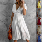Damen Sommerkleid mit knopflosem Design und fließendem Schnitt R&B
