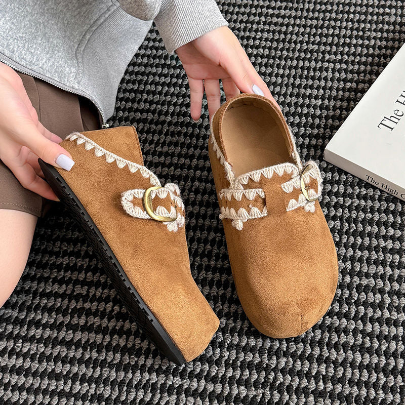 Damen Bequeme Mokassins mit dekorativem Schnallen-Detail und weichem Innenfutter R&B