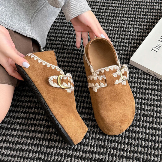 Damen Bequeme Mokassins mit dekorativem Schnallen-Detail und weichem Innenfutter R&B