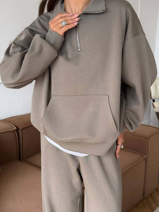 R&B | Halbhals Pullover Sweatshirt und Weit Geschnittene Hose Zweiteiler Anzug