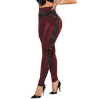 Damen Leggings mit modischem Muster und hohem Bund R&B