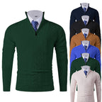 Herren modischer Rollkragenpullover mit strukturiertem Zopfdesign