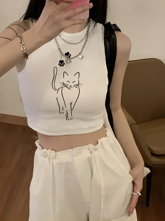 Damen Crop-Top mit kreativem Spruch und lässigem Schnitt R&B
