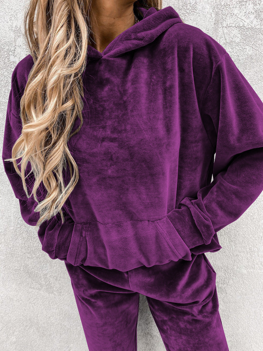 Damen kuscheliges Fleece-Set mit hohem Kragen und elastischen Bündchen R&B