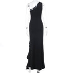 Damen Elegantes Maxikleid mit asymmetrischem Schnitt und Raffung R&B
