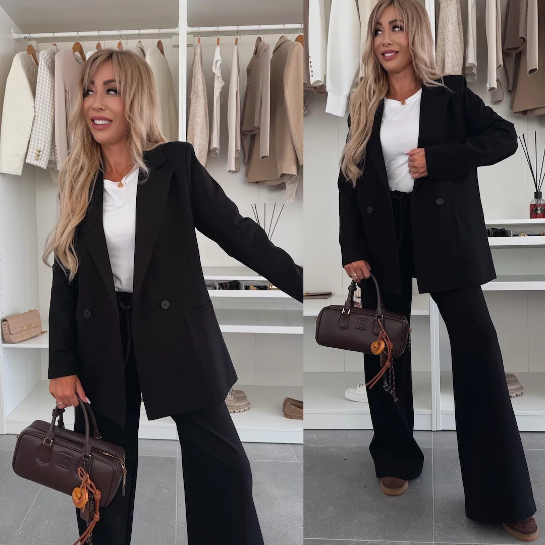 Damen Elegantes Blazer-Set mit weitem Schnitt und schickem Hosen R&B