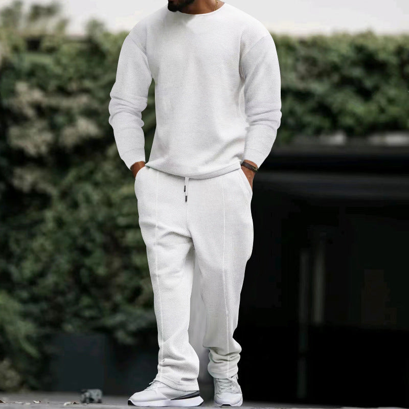 Herren lässiges Sweatshirt und Jogginghose Set mit strukturiertem Stoff R&B