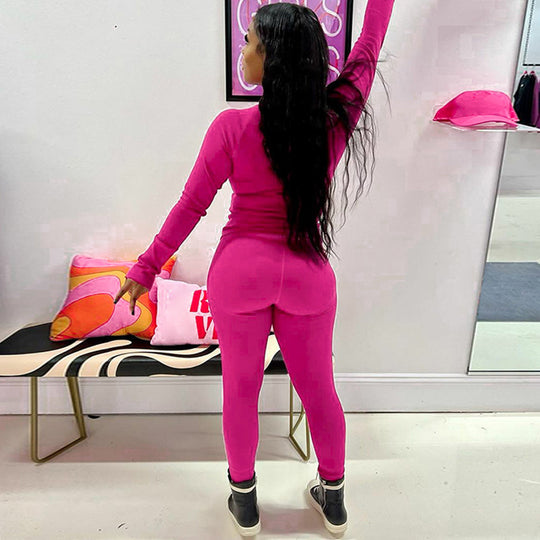 Damen Sportliches Funktions-Set mit langärmligem Oberteil und enganliegender Hose R&B