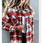 Damen Karierte Overshirt Jacke aus weicher Flanellqualität