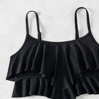 Damen Bikini-Set mit elegantem Volant-Oberteil und hochgeschnittenem Unterteil R&B