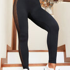 Damen Sportleggings mit atmungsaktivem Netzdesign und hoher Taille R&B