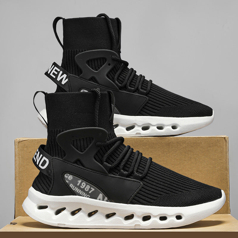 Damen Sportliche Lauf-Sneaker mit elastischem Strick-Obermaterial und rutschfester Sohle R&B