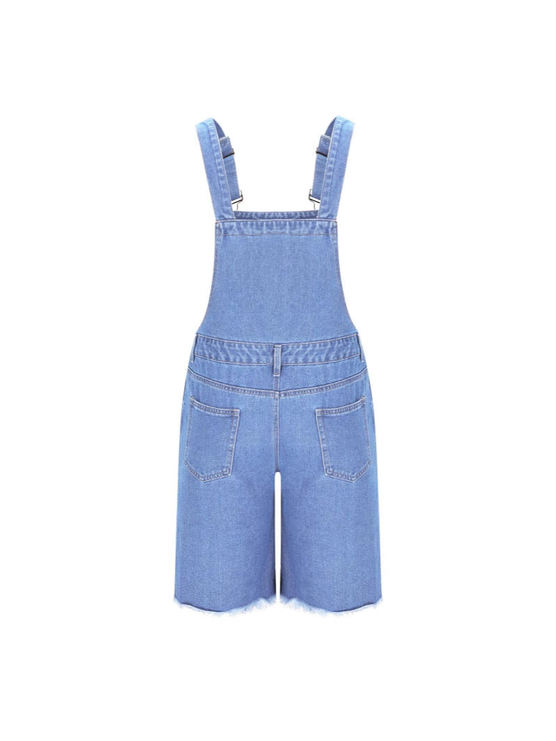 Herren Lässige Denim-Latzhose im distressed Look R&B