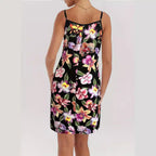 Damen Spaghettiträger Kleid mit elegantem floralem Design R&B
