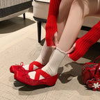 Damen Ballerinas mit modischem Kreuzriemendesign und perforierter Oberfläche R&B