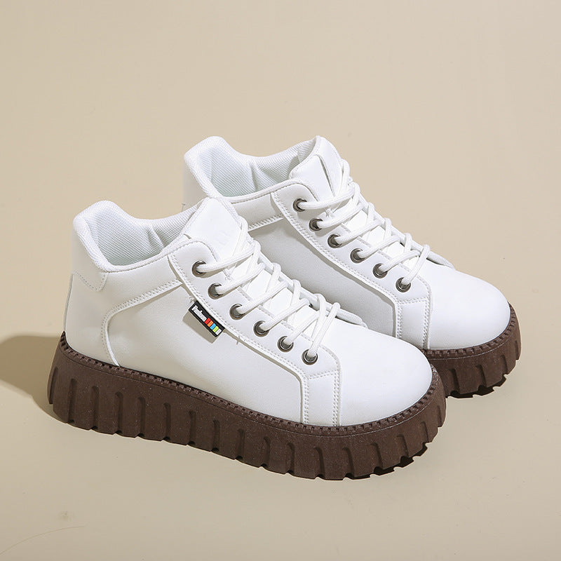 Damen High-Top Sneakers mit dicker Gummi-Laufsohle und wasserabweisendem Obermaterial R&B