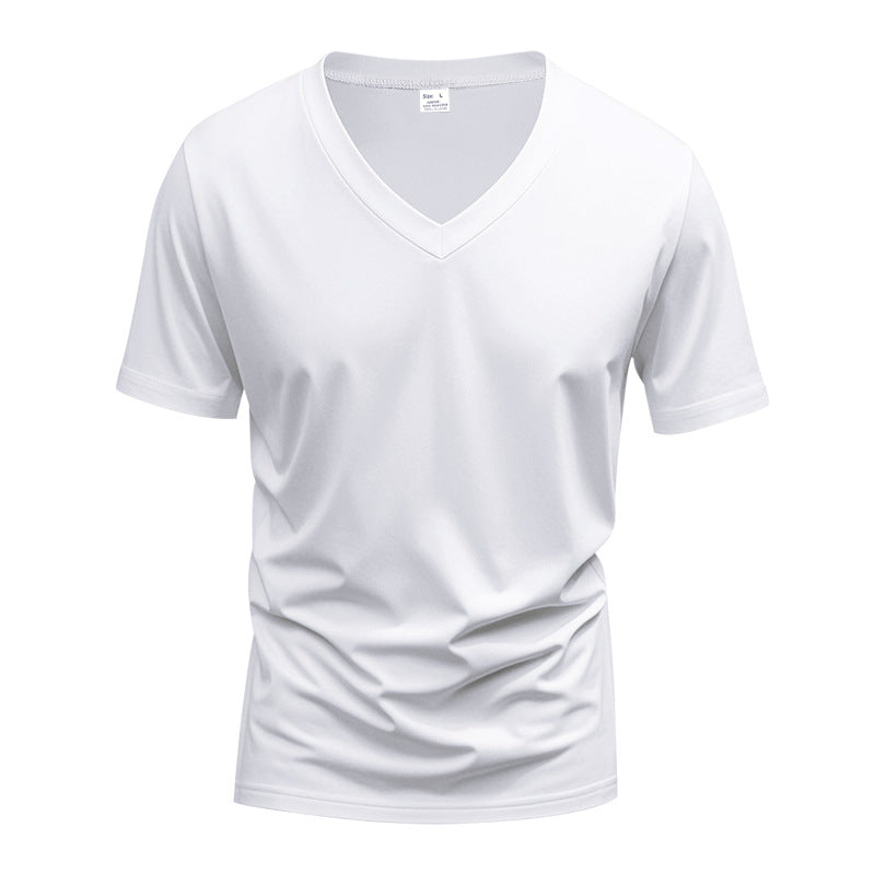 Herren nan V-Ausschnitt Funktionsshirt aus leichtem Interlock mit figurnahem Schnitt R&B