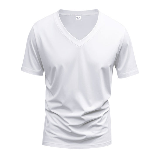 Herren nan V-Ausschnitt Funktionsshirt aus leichtem Interlock mit figurnahem Schnitt R&B