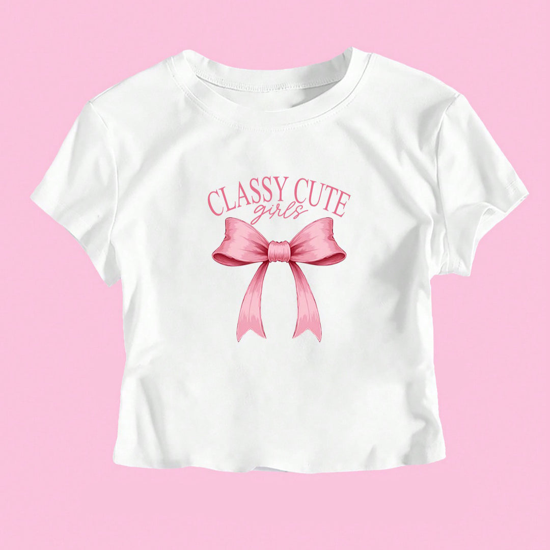 Damen Crop-T-Shirt mit witzigem Geburtstagsslogan und figurbetontem Schnitt R&B