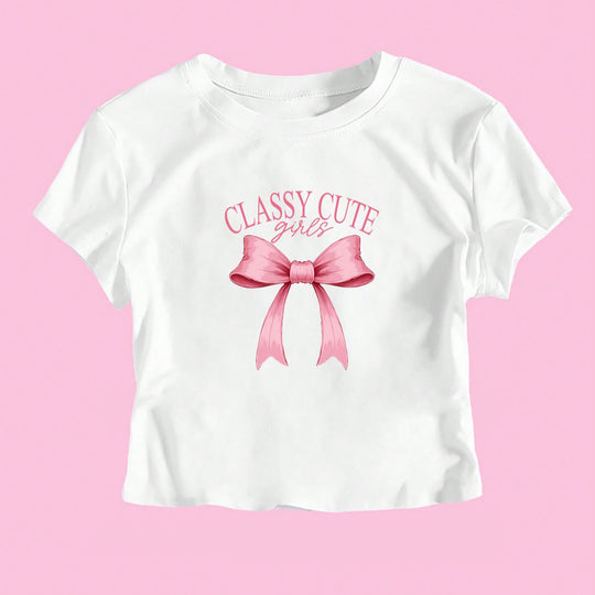Damen Crop-T-Shirt mit witzigem Geburtstagsslogan und figurbetontem Schnitt R&B