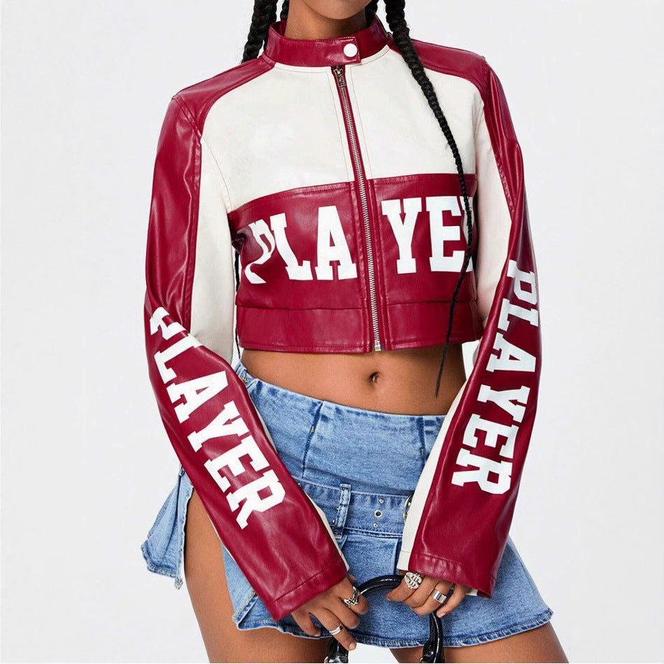 Damen cropped Jacke mit sportiven Akzenten R&B