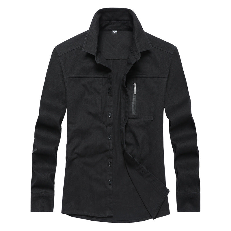 Herren Langarmshirt mit praktischen Taschen und modernem Schnitt R&B