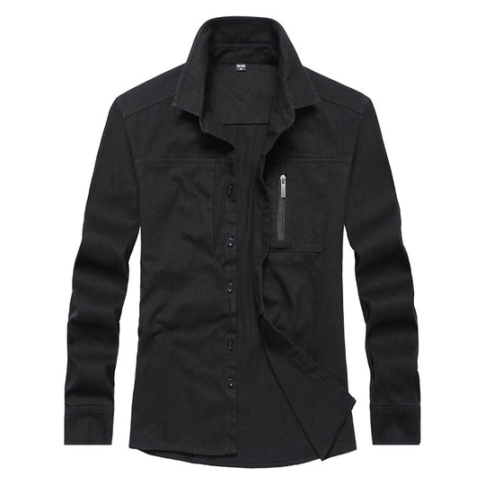 Herren Langarmshirt mit praktischen Taschen und modernem Schnitt R&B