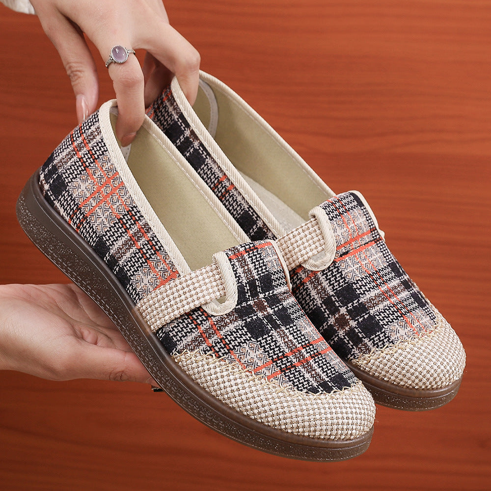 Damen Elegante und bequeme Slipper mit stilvollem Karomuster R&B