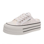 Damen Plattform Sneaker mit luftiger Canvas-Oberfläche und rutschfester Sohle