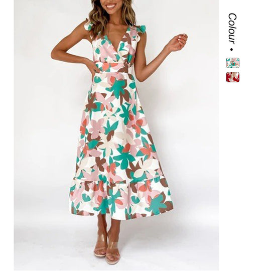 Damen Langärmliges Maxikleid mit verspieltem Rüschendesign und offenem Rücken R&B
