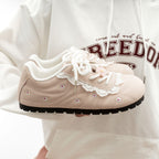 Damen Sneakers mit verspieltem Blumen-Muster und rutschfester Sohle