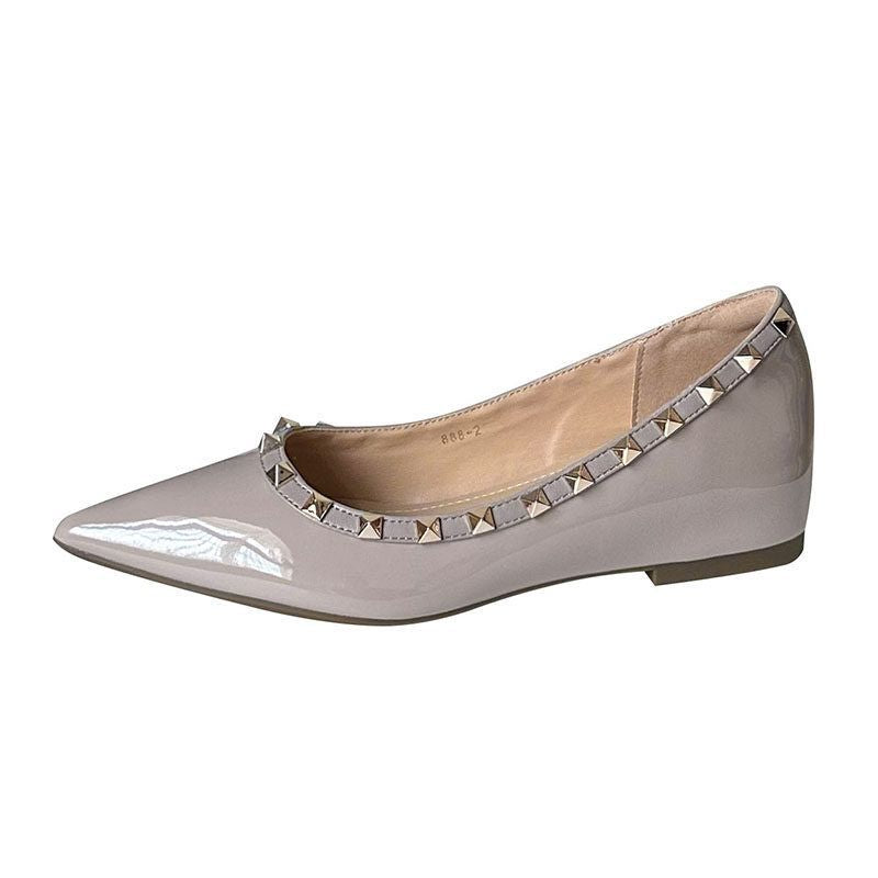 Damen spitze Ballerinas mit goldenen Nieten R&B