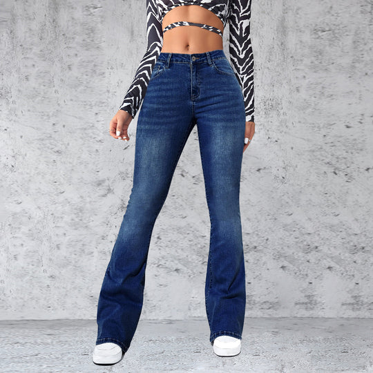 Damen Flared Jeans im eleganten Schnitt mit hohem Bund R&B
