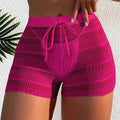 Damen Sportliche Badeshorts mit flexiblem Bund und modischem Wellenmuster