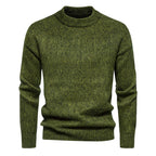 Herren Strickpullover mit hohem Kragen und strukturierter Oberfläche
